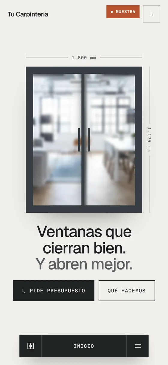 La misma web en el móvil